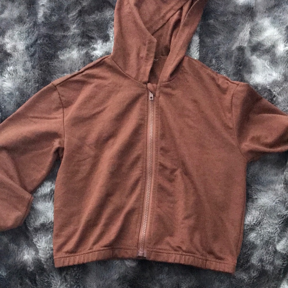 brown cropped zipup